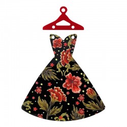 Colgante de Metacrilato con Vestido y Flores  49x68mm (2uds/set)