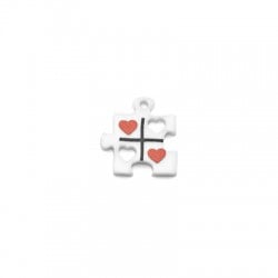 Colgante de Metacrilato Puzzle con Corazones 17x18mm