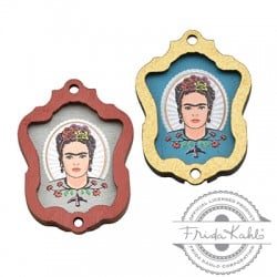 Colgante de Madera Frida Kahlo con Marco 25x35mm