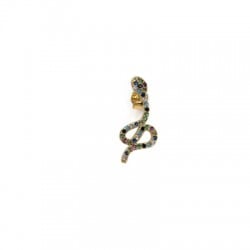 Pendientes de Metal Laton Serpiente con Circonitas 9x20mm