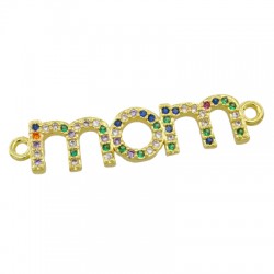 Conector de Metal Laton ´´MOM´´ con Circonitas 31x7mm