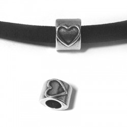 Entrepieza de Metal Zamak Corazón 10x8mm (Ø 5.2mm)