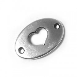 Conector Chapa de Metal Zamak Corazón Ovalado 20x13mm