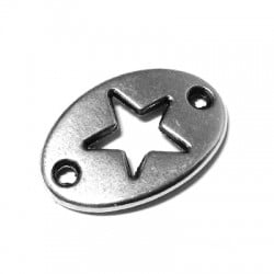 Conector Chapa de Metal Zamak Estrella Ovalada 20x13mm