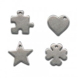 Colgantes de Metal Zamak Puzle/Estrella/Corazón/Flor 20mm