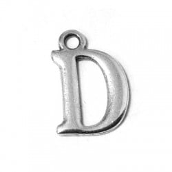 Colgante de Metal Zamak Letra "D" 12mm