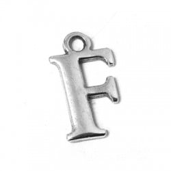 Colgante de Metal Zamak Letra "F" 12mm