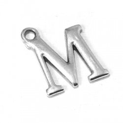 Colgante de Metal Zamak Letra "M" 12mm