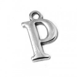 Colgante de Metal Zamak Letra "P" 12mm