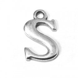 Colgante de Metal Zamak Letra "S" 12mm