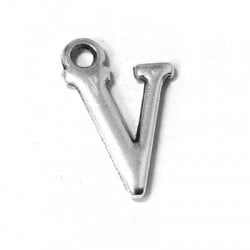 Colgante de Metal Zamak Letra "V" 12mm