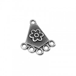 Colgante-Conector de Metal Zamak Triangulo con Flor 20x20mm