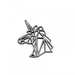 Colgante de Metal Zamak Unicornio Origami 20x29mm