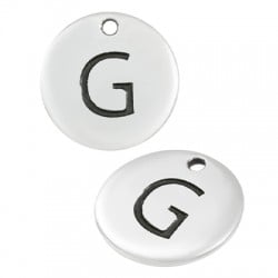 Colgante de Metal Zamak Redondo Letra "G" 12mm