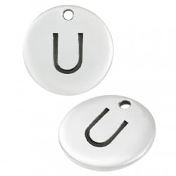 Colgante de Metal Zamak Redondo Letra "U" 12mm