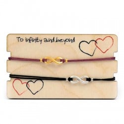 Pulseras Link&Love con Infitito con Portapulsera de madera