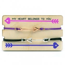 Pulseras Link&Love con Flecha con Portapulsera de madera