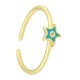 Anillo de Metal Laton Ajustable con Estrella Esmaltada 20mm