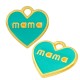 Colgante de Metal Zamak Corazón "mama" con Esmalte 18mm