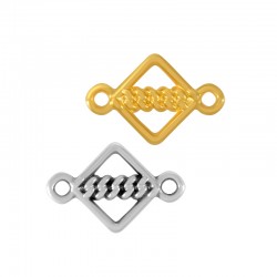 Conector de Metal Zamak Rombo con Cadena 10x11mm