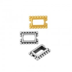 Entrepieza de Metal Zamak Marco Rectangular 11x7mm (Ø1.3mm)