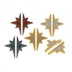 Colgante de Metal Zamak Estrella Esmaltada 15x30mm (Ø2.2mm) (2pcs/Set)