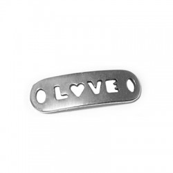 Conector Chapa de Metal Zamak "LOVE" 24x8mm