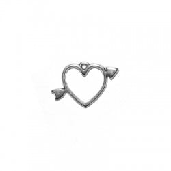 Zamak Charm Heart w/ Arrow 19x12mm