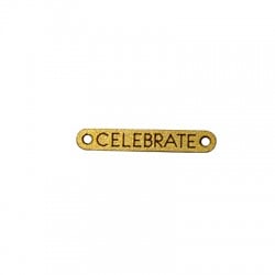 Wooden Connector Lucky "Celebrate"  25x4mm