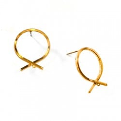 Brass Earring Round 18x20mm