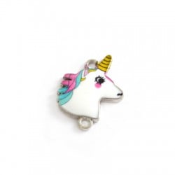 Conector de Metal Zamak Unicornio con Esmalte 18x20mm