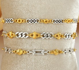 PULSERAS DE ORO Y PLATA